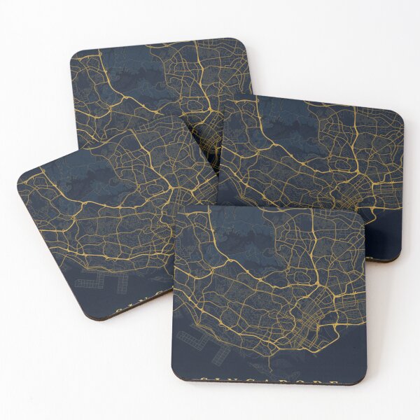 Item preview, Singapore City Map in Midnight Blue designed and sold by CityMapsShop.