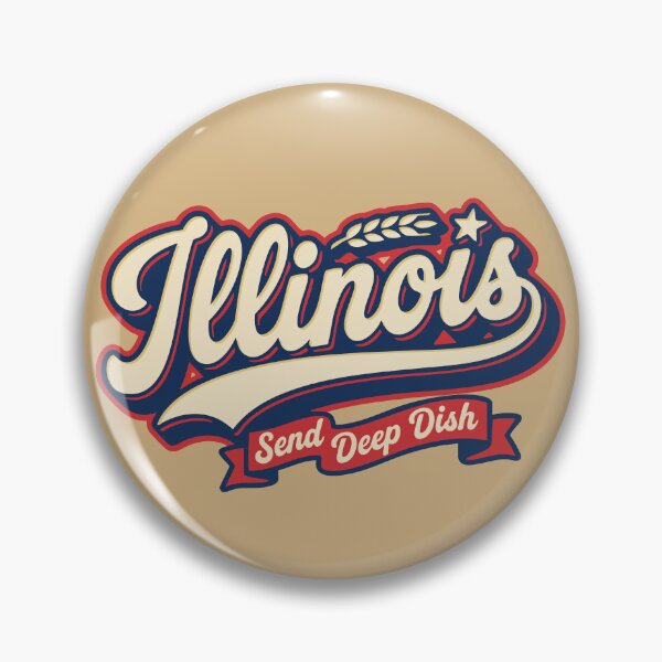 Item preview, Illinois Deep Dish Pizza Retro Script designed and sold by Cozy-Old-Pub.
