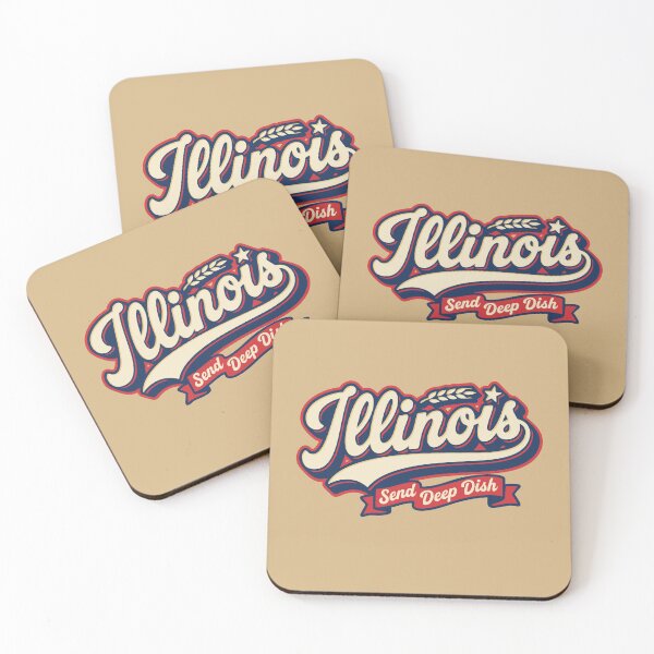 Item preview, Illinois Deep Dish Pizza Retro Script designed and sold by Cozy-Old-Pub.