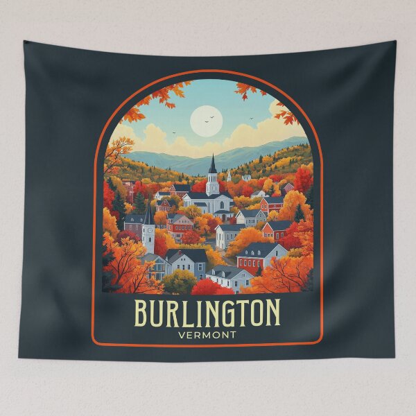Item preview, Burlington Vintage Travel Illustration designed and sold by HomeLivingCo.