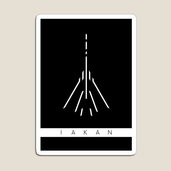 Iakan emblem: White linear Magnet