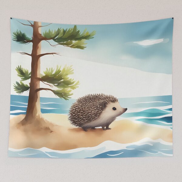 Artikelvorschau, Igel am Strand entworfen und verkauft von CalmnessbyChoice.