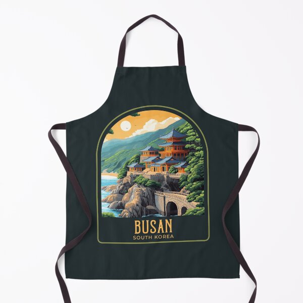 Item preview, Busan Vintage Travel Illustration designed and sold by HomeLivingCo.