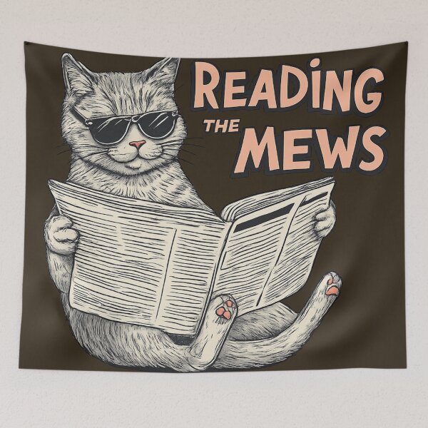 Item preview, Reading the Mews Cat – Daily Headlines ?? designed and sold by Artiviose.
