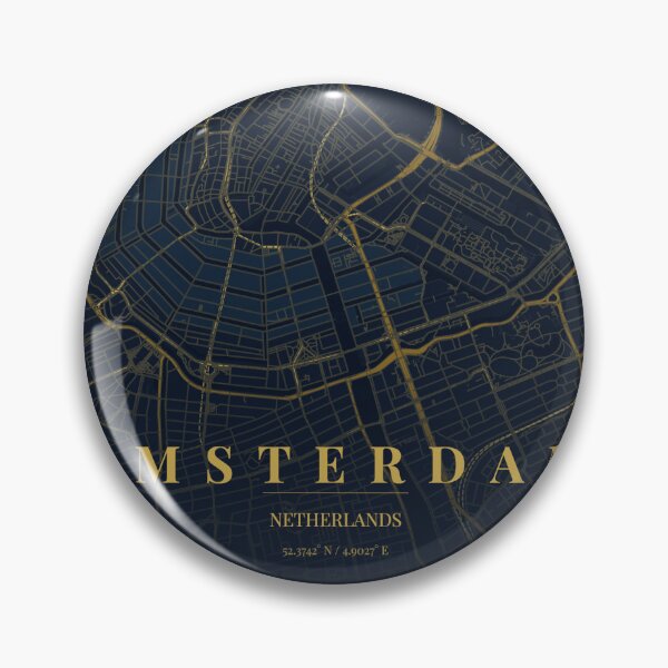 Item preview, Amsterdam City Map in Midnight Blue designed and sold by CityMapsShop.