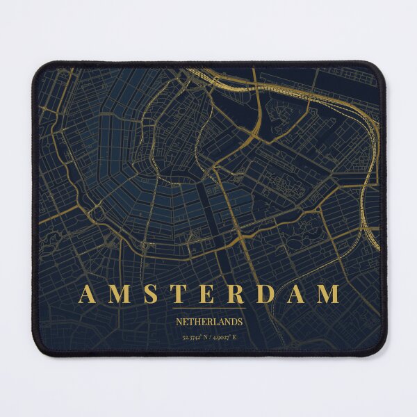 Item preview, Amsterdam City Map in Midnight Blue designed and sold by CityMapsShop.