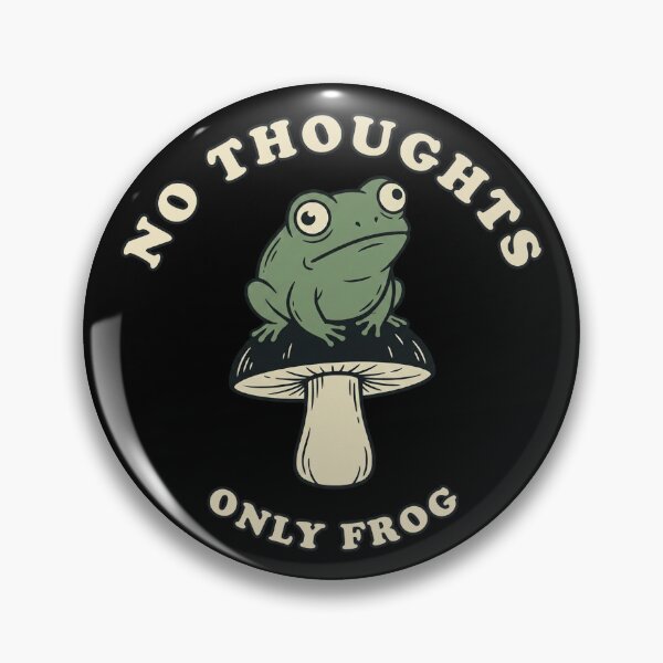 Item preview, No Thoughts Only Frog Meme | Cute Cottagecore Frog on Mushroom Graphic designed and sold by Akio Saiko.