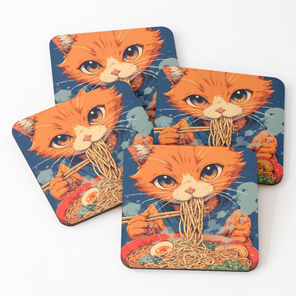 Item preview, Ramen Time Cat – Retro Japanese Character Poster designed and sold by JacksoonLester.