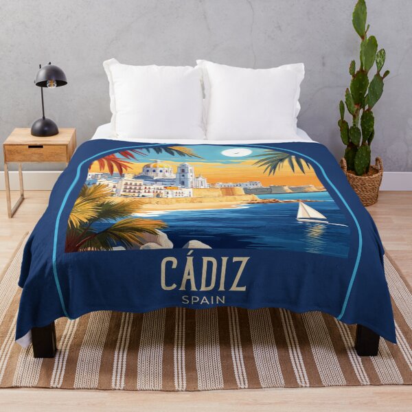 Item preview, Cádiz Vintage Travel Illustration designed and sold by HomeLivingCo.