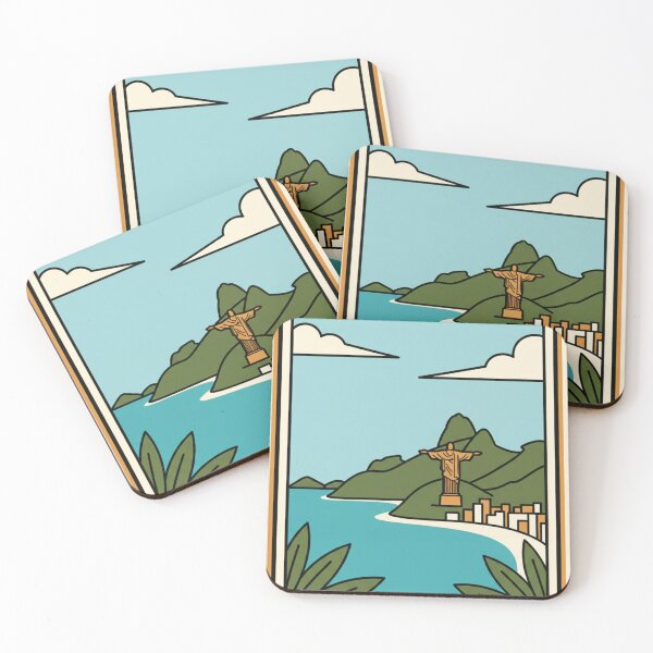 Item preview, Vintage poster of Rio de Janeiro with Christ the Redeemer designed and sold by HeyHas.