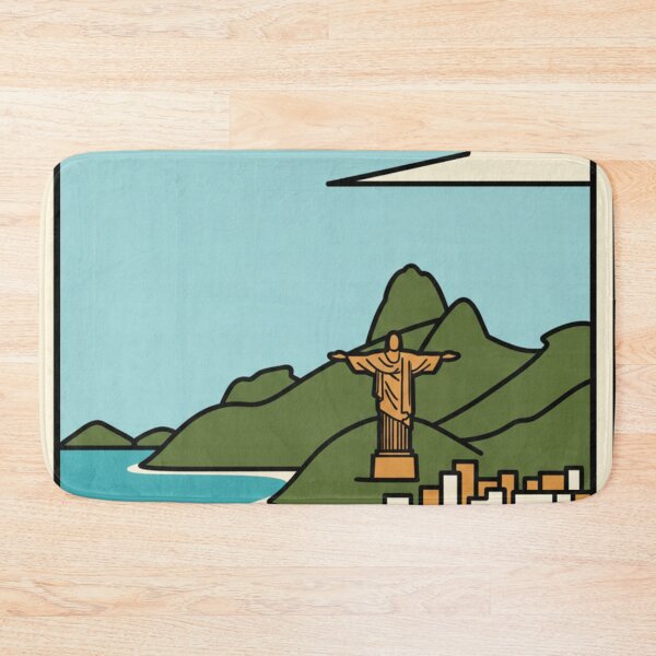Item preview, Vintage poster of Rio de Janeiro with Christ the Redeemer designed and sold by HeyHas.