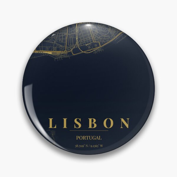 Item preview, Lisbon City Map in Midnight Blue designed and sold by CityMapsShop.