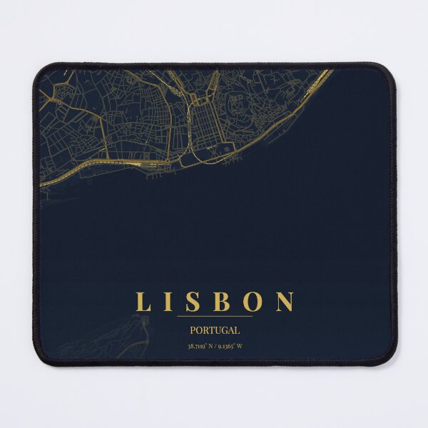 Item preview, Lisbon City Map in Midnight Blue designed and sold by CityMapsShop.