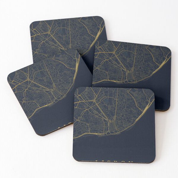 Item preview, Lisbon City Map in Midnight Blue designed and sold by CityMapsShop.