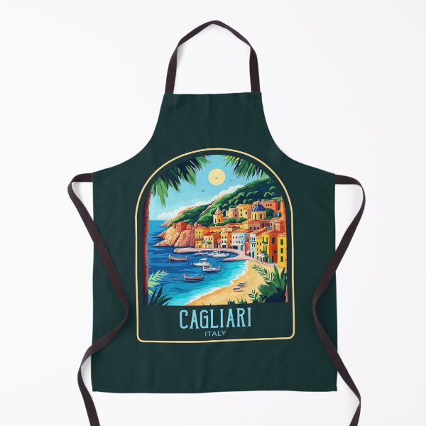 Item preview, Cagliari Vintage Travel Illustration designed and sold by HomeLivingCo.