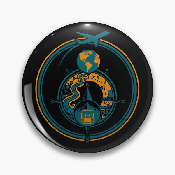 Item preview, The Explorer's Compass Path - Retro World Travel & Navigation Emblem designed and sold by AbulailArt.