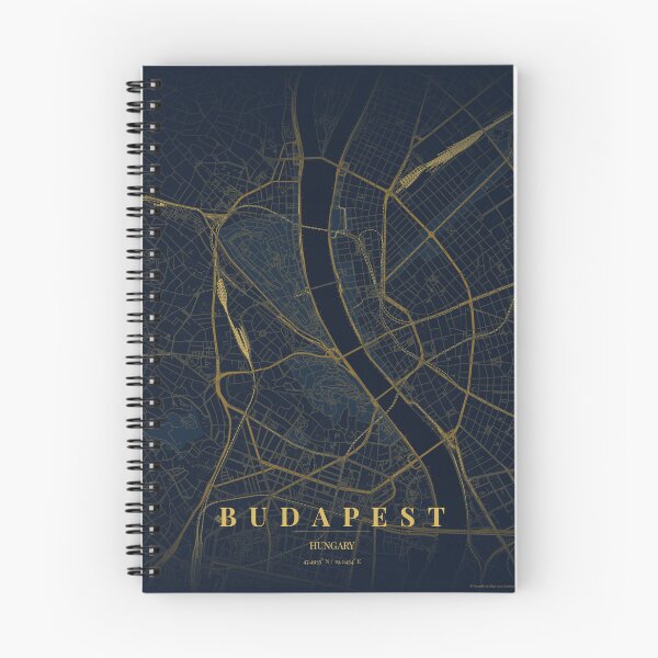 Item preview, Budapest City Map in Midnight Blue designed and sold by CityMapsShop.
