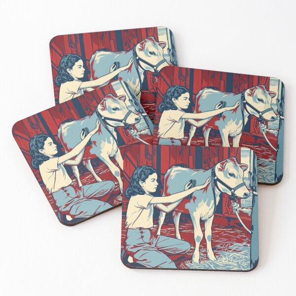 Item preview, Farm Girl Grooming Calf designed and sold by Analog Aura .