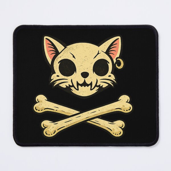 Item preview, Cat Skull and Crossbones – Vintage Tattoo Style Cat designed and sold by Southern Gothic Horror .