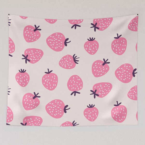 Item preview, Light Strawberry Pattern Fruity Summer Berry Print designed and sold by kostolom3000.