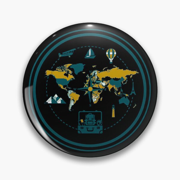 Item preview, Retro World Map Navigation - Vintage Global Adventure & Exploration Emblem designed and sold by AbulailArt.