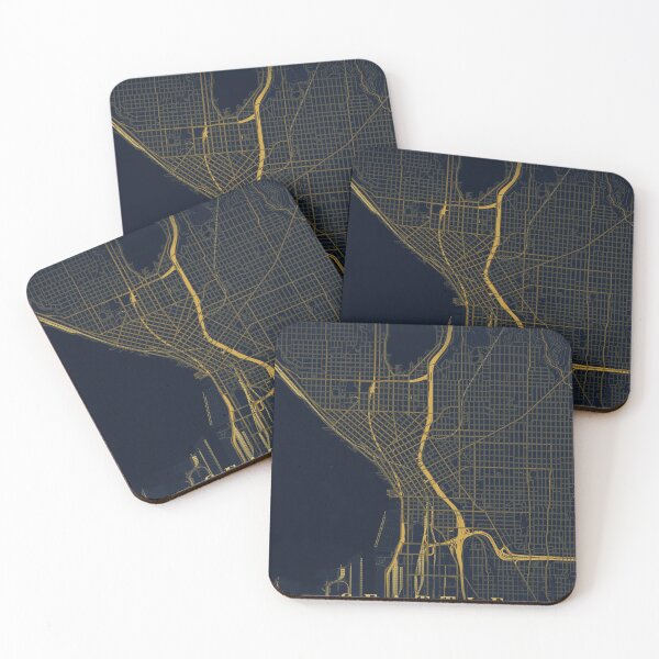 Item preview, Seattle City Map in Midnight Blue designed and sold by CityMapsShop.