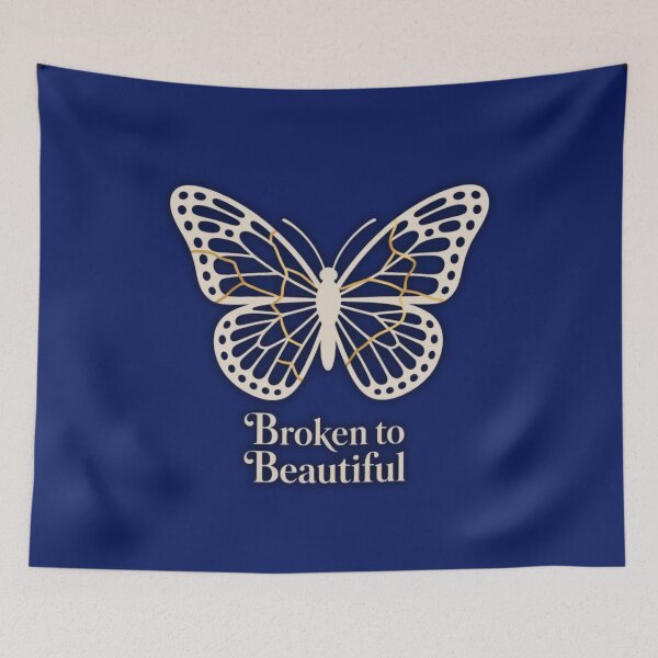 Item preview, Kintsugi Butterfly – Gold Crack Japanese Philosophy Transformation Art designed and sold by Timeless Design.