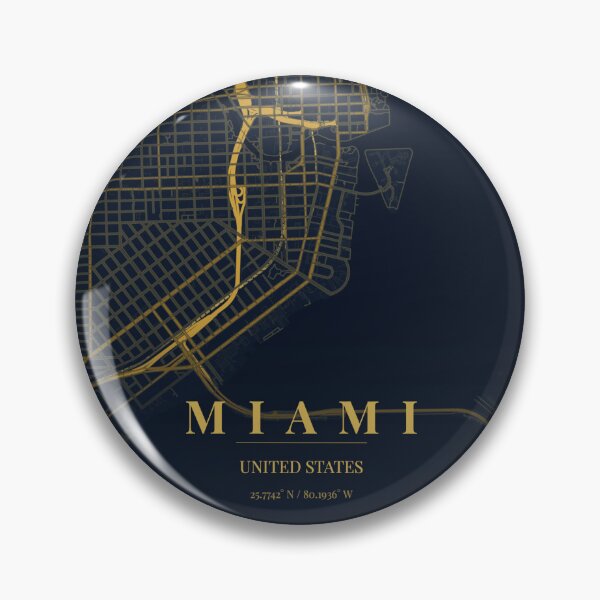 Item preview, Miami City Map in Midnight Blue designed and sold by CityMapsShop.