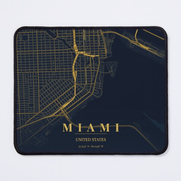 Item preview, Miami City Map in Midnight Blue designed and sold by CityMapsShop.