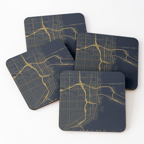 Item preview, Miami City Map in Midnight Blue designed and sold by CityMapsShop.