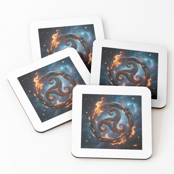 Item preview, Wood triskel on fire in the space. designed and sold by AEMK57.