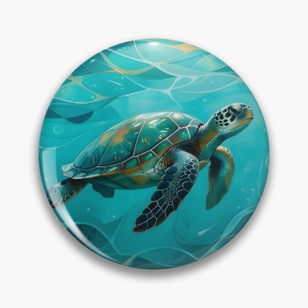 Item preview, A turtle swimmimg in the turquoise sea designed and sold by Gear Camel.
