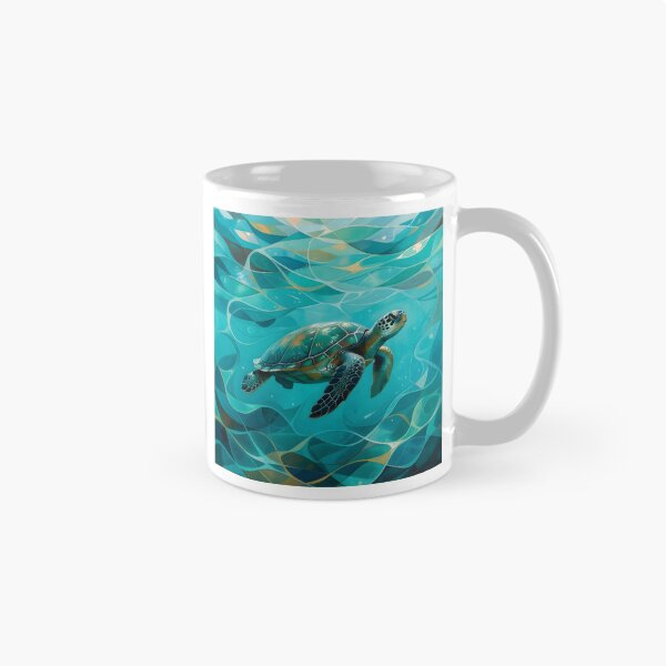 Item preview, A turtle swimmimg in the turquoise sea designed and sold by Gear Camel.