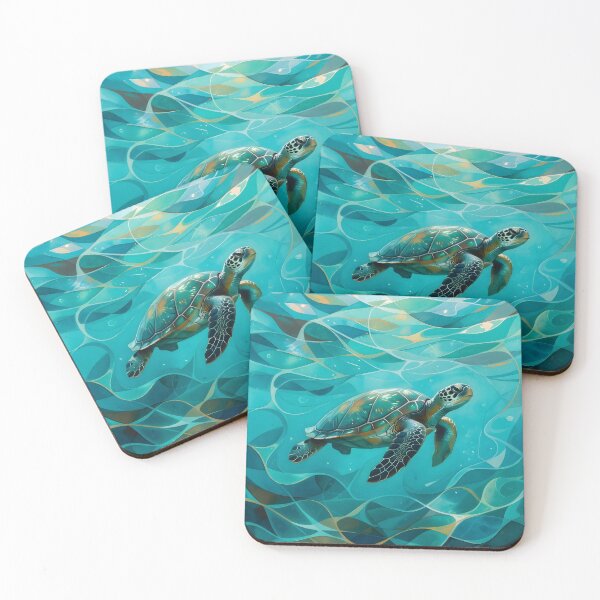 Item preview, A turtle swimmimg in the turquoise sea designed and sold by Gear Camel.