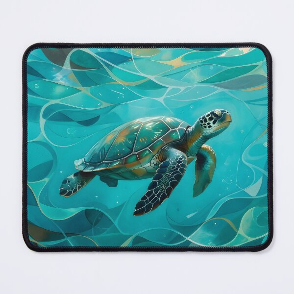 Item preview, A turtle swimmimg in the turquoise sea designed and sold by Gear Camel.