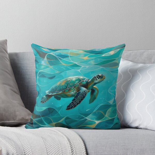 Item preview, A turtle swimmimg in the turquoise sea designed and sold by Gear Camel.
