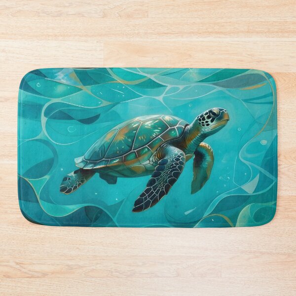 Item preview, A turtle swimmimg in the turquoise sea designed and sold by Gear Camel.