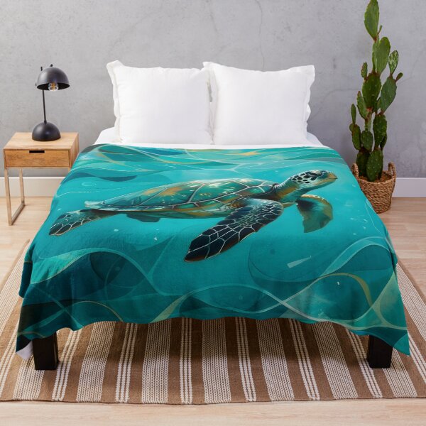 Item preview, A turtle swimmimg in the turquoise sea designed and sold by Gear Camel.