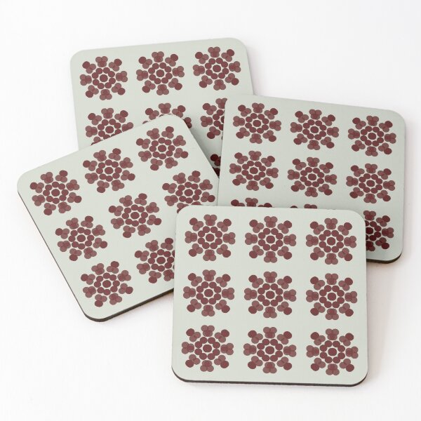 Item preview, Retro Geometric Burgundy Blossom Pattern designed and sold by Tinaartth .