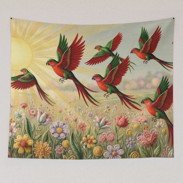 Item preview, Birds of Paradise Flying Towards the Sun designed and sold by M-Y-A-R-T-.