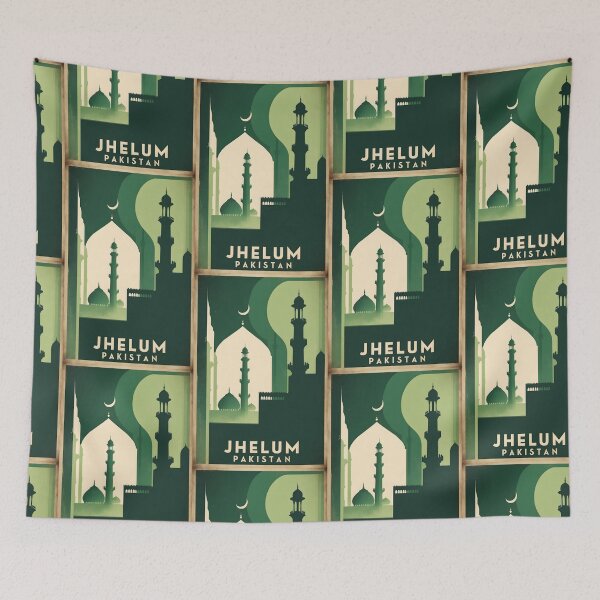 Item preview, Jhelum Pakistan Retro Vintage Travel Souvenir designed and sold by TravelersGems.