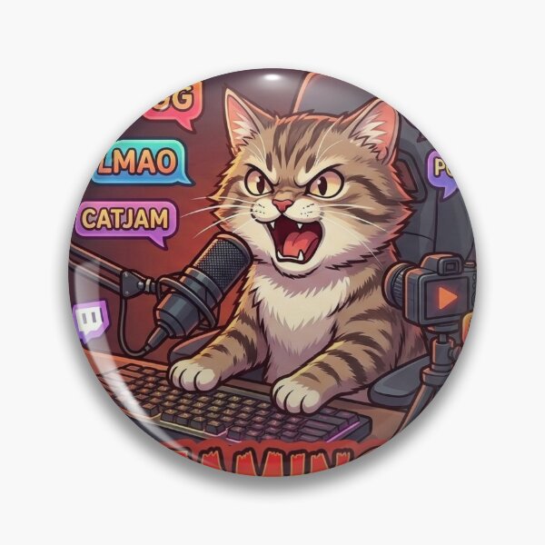 Item preview, Streaming Cat – Kawaii Live Streamer Kitty Sticker designed and sold by StickersPhotoPaintings.