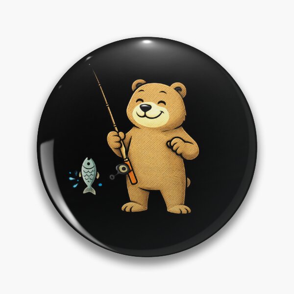 Item preview, Happy Fishing Bear – Funny Fisherman Bear Mascot Cartoon designed and sold by ColorSplash123.