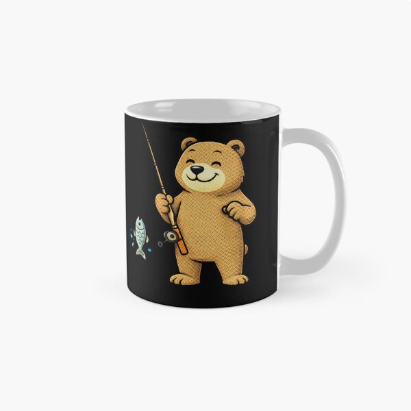 Item preview, Happy Fishing Bear – Funny Fisherman Bear Mascot Cartoon designed and sold by ColorSplash123.