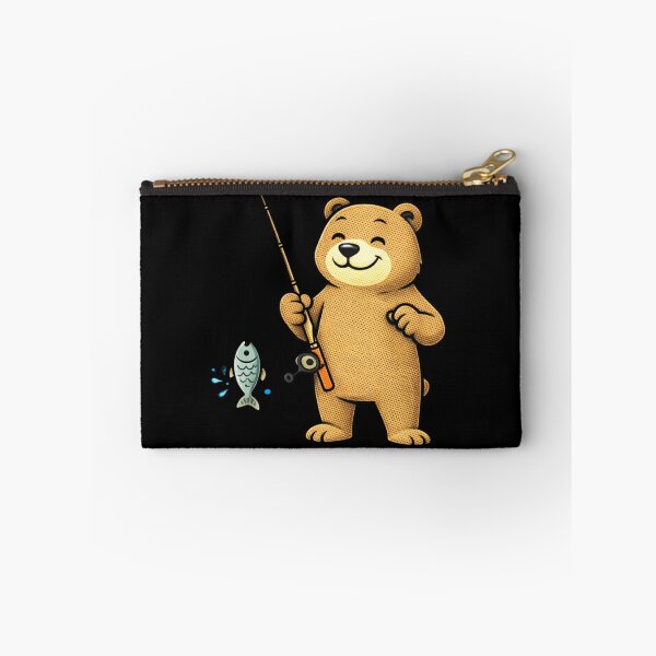 Item preview, Happy Fishing Bear – Funny Fisherman Bear Mascot Cartoon designed and sold by ColorSplash123.
