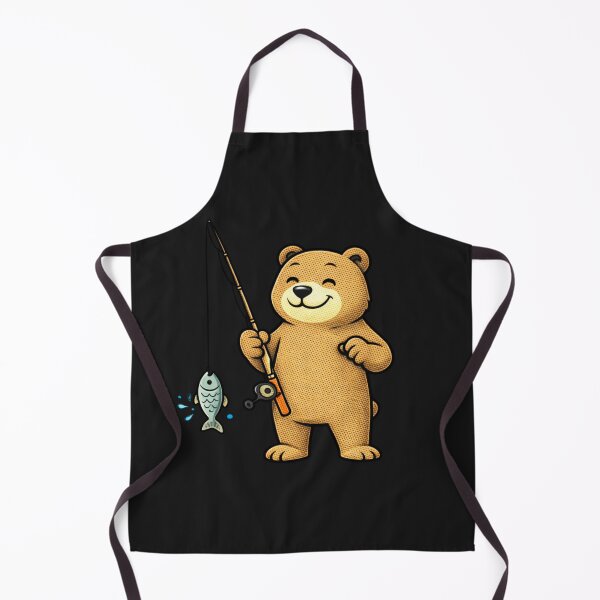 Item preview, Happy Fishing Bear – Funny Fisherman Bear Mascot Cartoon designed and sold by ColorSplash123.