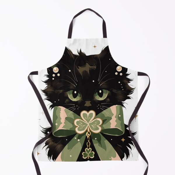 Item preview, Lucky Clover Bow Black Cat designed and sold by LittleSmileLab.