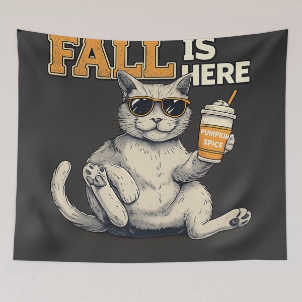 Item preview, Fall Is Here Cat – Pumpkin Spice Mode ?? designed and sold by Artiviose.