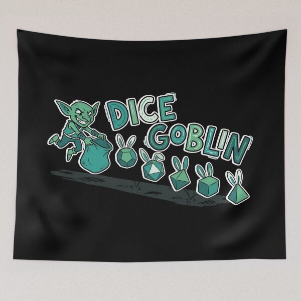 Item preview, Dice Goblin Sack Bunny Dice Tabletop RPG Art designed and sold by Fenay Designs.