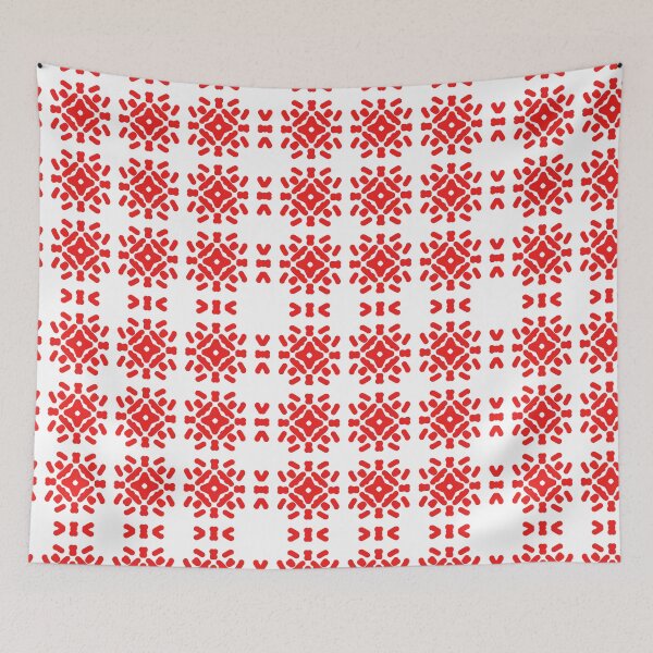 Item preview, Bold Red Geometric Snowflake Lattice designed and sold by Tinaartth .